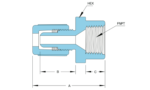 PFA NPTメスストレート継手
