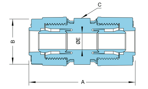 PFA Insert-Type Straight Union Fitting