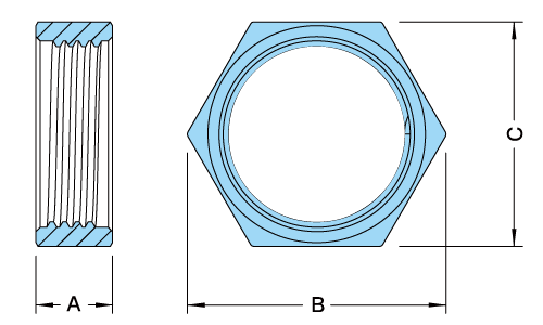 Panel Mount Nut(Half Nut) PVDF