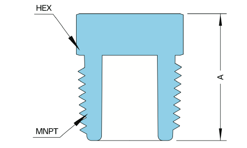 PFA NPTオスプラグ