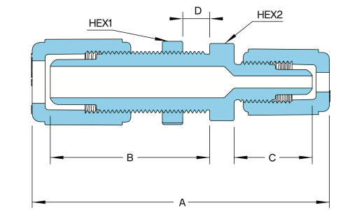 PFA異径パネルスルーストレートユニオン継手