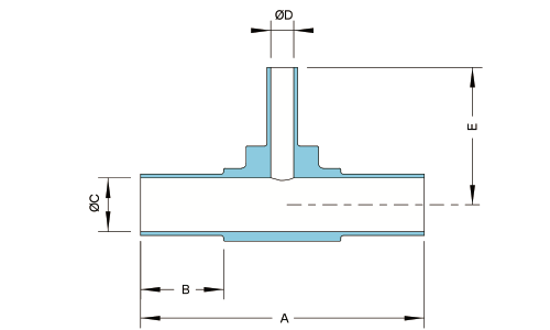 PFA 溶着異径ティー継手